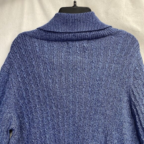 Karen Scott Knitted Braid Split Cowl Neck Long Sleeve Sweater Women XL Blue Used - Picture 13 of 16